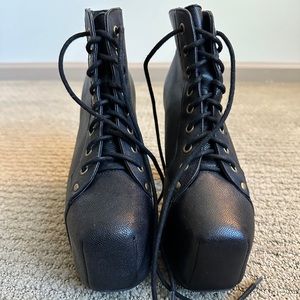 *SOLD*JEFFREY CAMPBELL Lita Booties - Black Leather Platform - Women’s Size 8.5